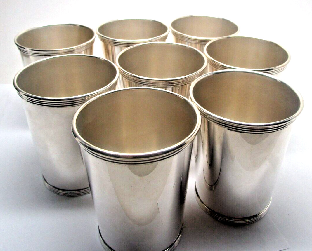 Sterling Mint Julep Cups - Matching Set of 8 - Alvin - No Monogram- Read Desc.