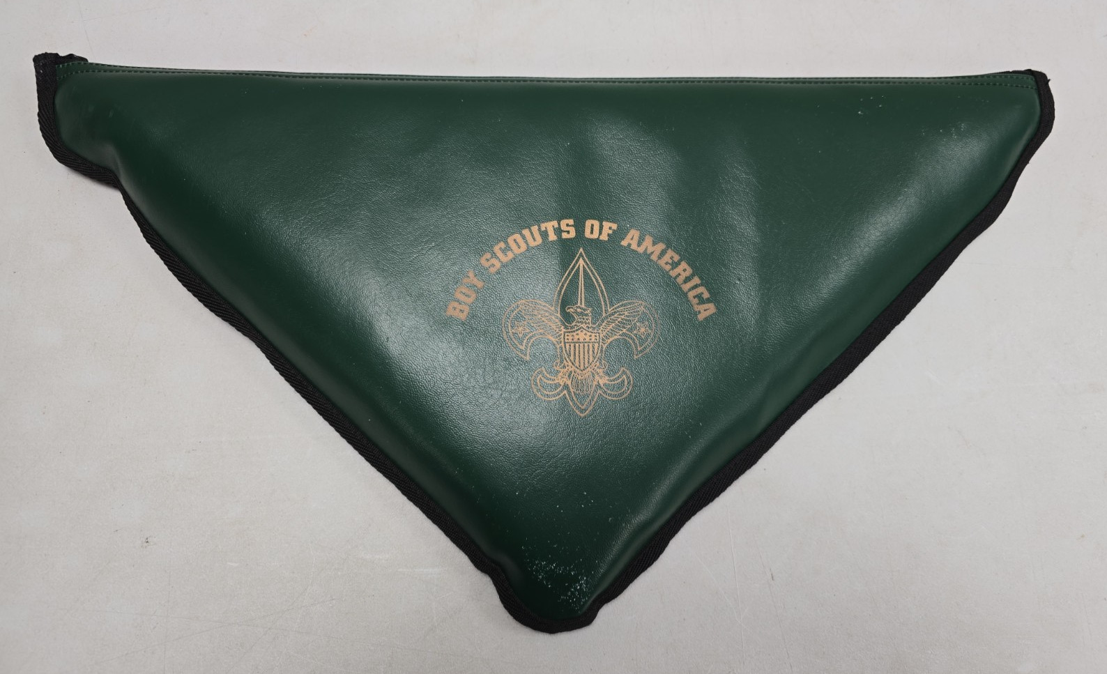 Vintage Green Vinyl Boy Scout of America Flag Case/Holder w/American Flag