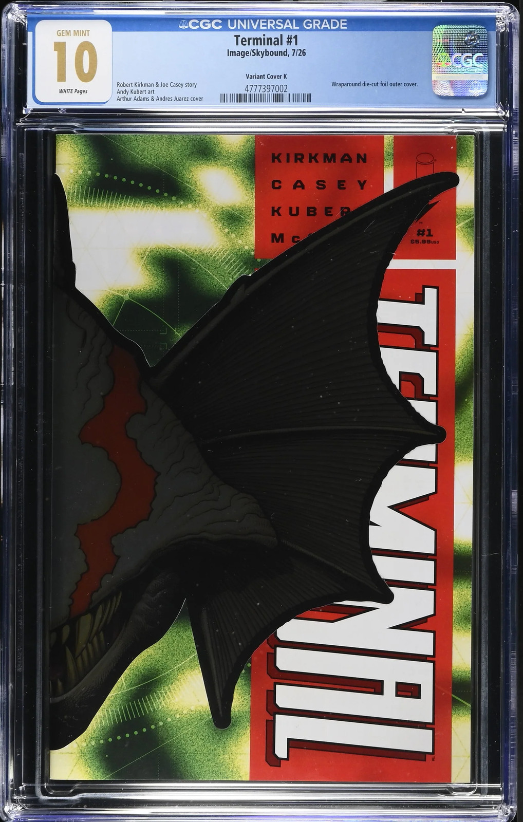 TERMINAL #1 CVR K ARTHUR ADAMS DIECUT FOIL VAR | CGC 10