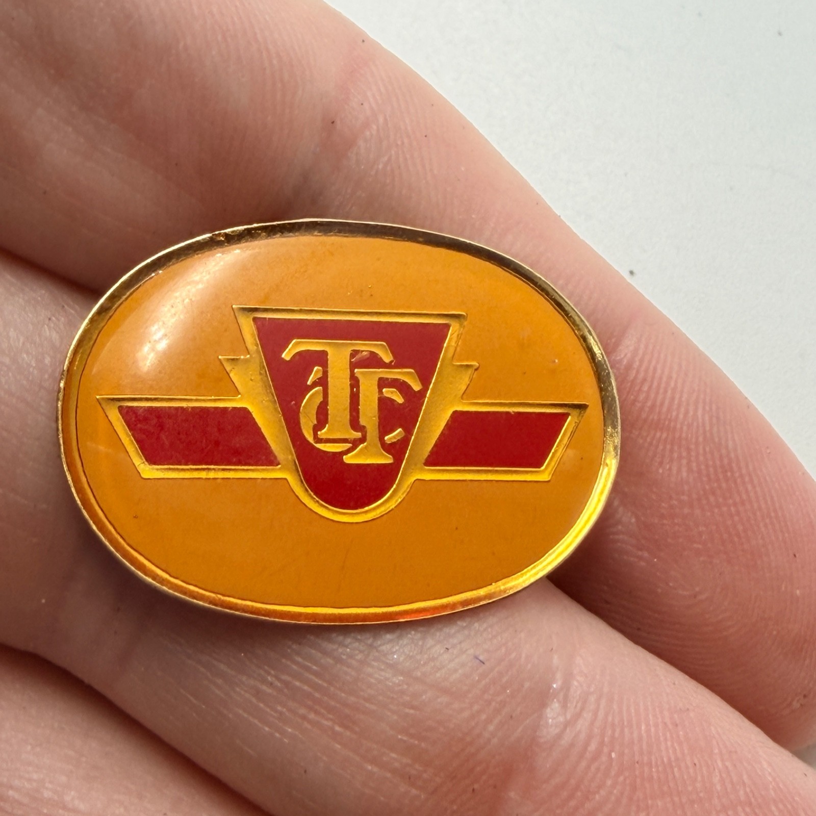 TTC Toronto Transit Commission Logo Lapel Pin Enamel Subway Bus Company Vintage