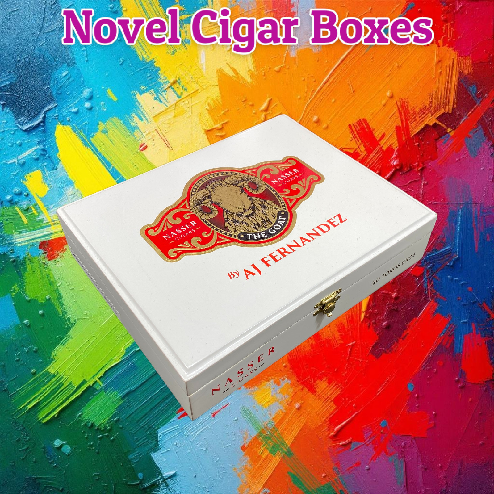 Nasser The Goat Connecticut Toro Empty Wooden Cigar Box 9x7x2