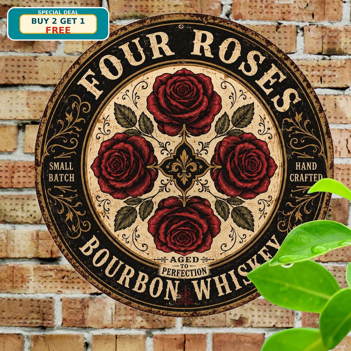 Bourbon Whiskey Distillery Pub Wall Metal Sign