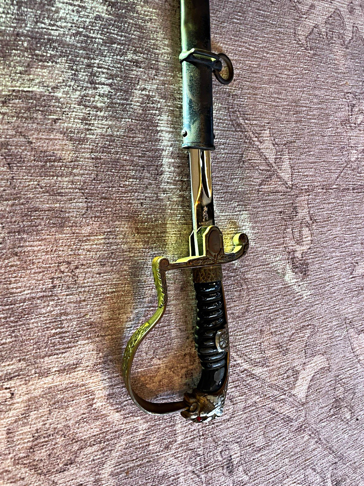 WWII German Army Officer Lion Head Sword by Ernst Pack & Söhne, Solingen — Origi