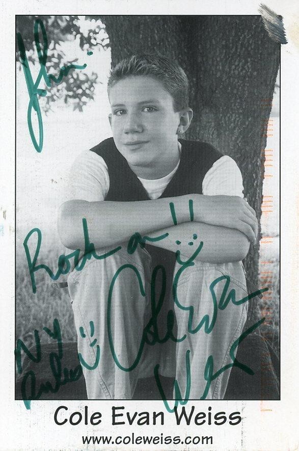 Cole Evan Weiss-Signed Picture Postcard