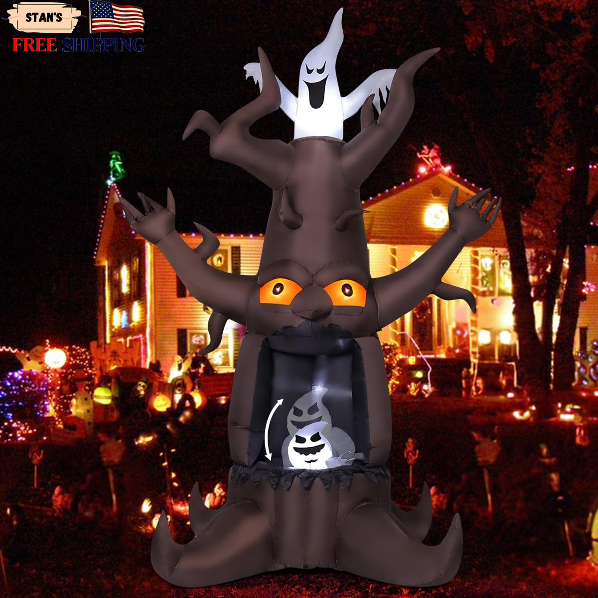 9 FT Halloween Inflatable Animated Dead Tree Outdoor Decorations Blow Up Yard... 9 FT Halloween Inflatable Animated Dead Tree Outdoor Decorations Blow Up Yard...