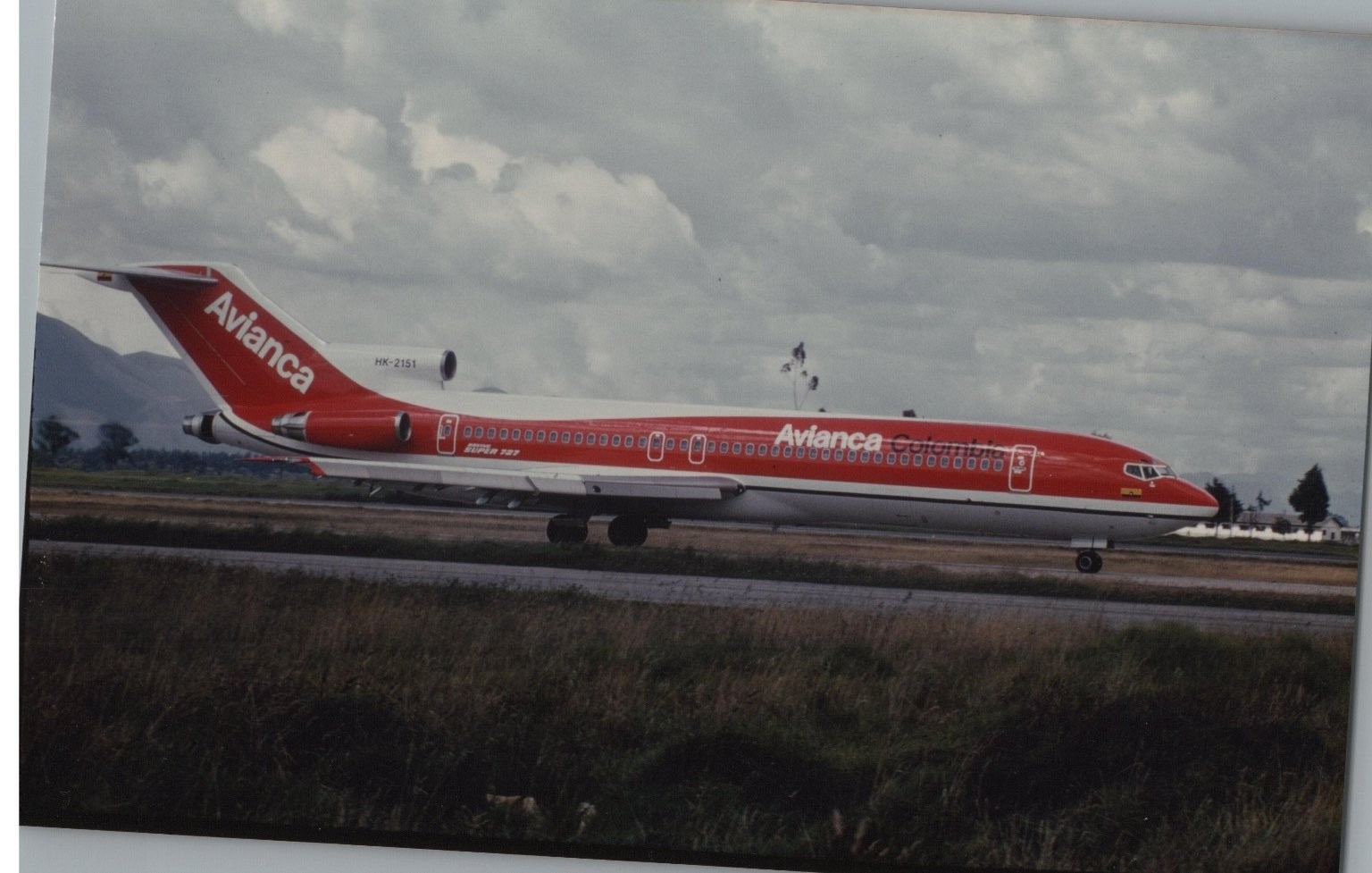 Avianca Boeing 727-200 HK-2151 Real Photo RPPC Airline Aircraft