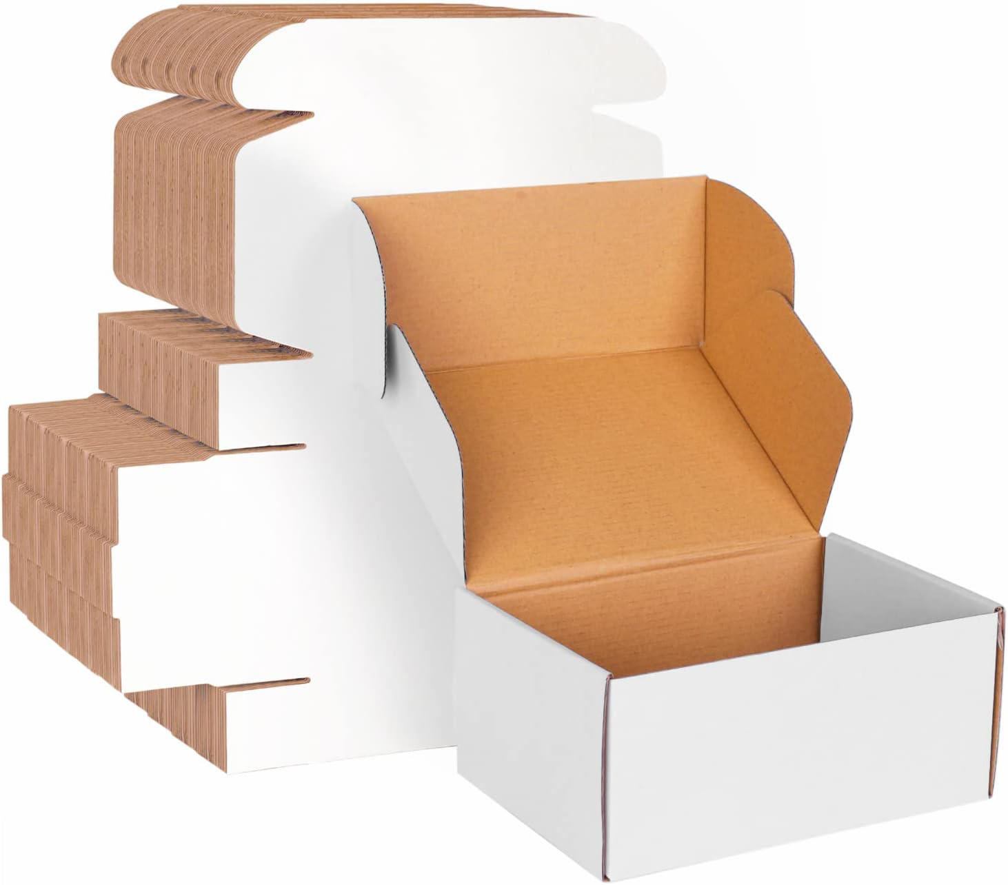 6x4x3 White Cardboard Boxes 30 Pack, Small Shipping Boxes for Small Business Mai