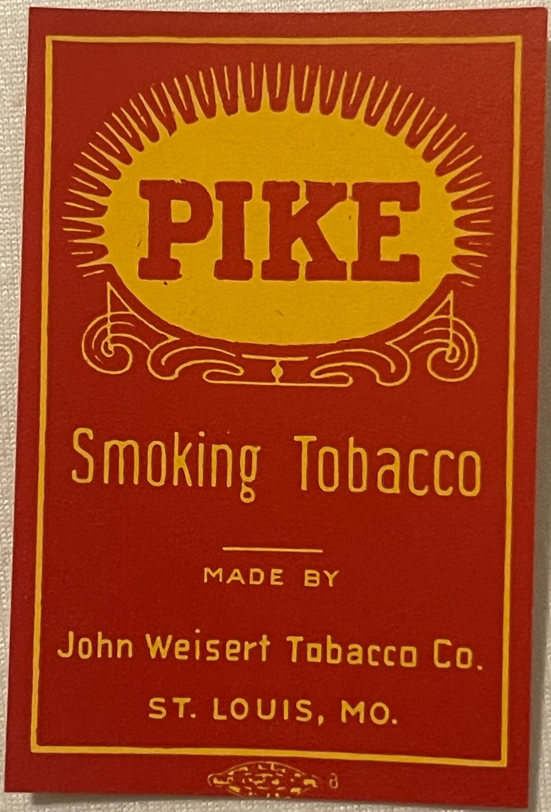 Antique 1910s - 1930s Pike Smoking Tobacco Label