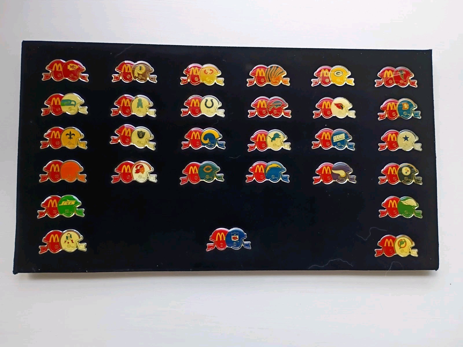 Limited Edition Proof Set 1986 McDonald’s NFL Helmet Pins Promotion Complete Set