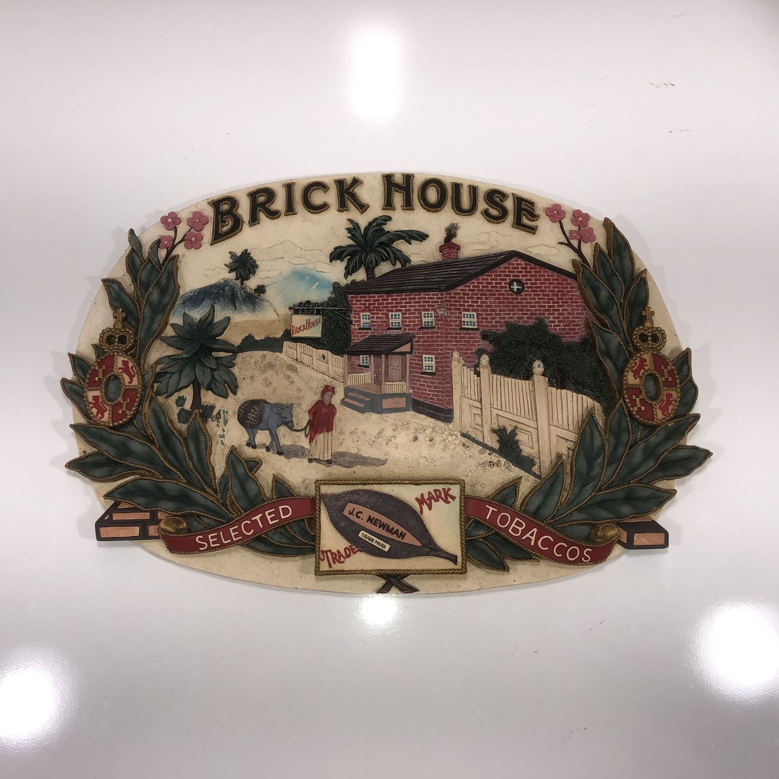 JC Newman Brick House Cigar Display Sign 18.5x12.5x1.5