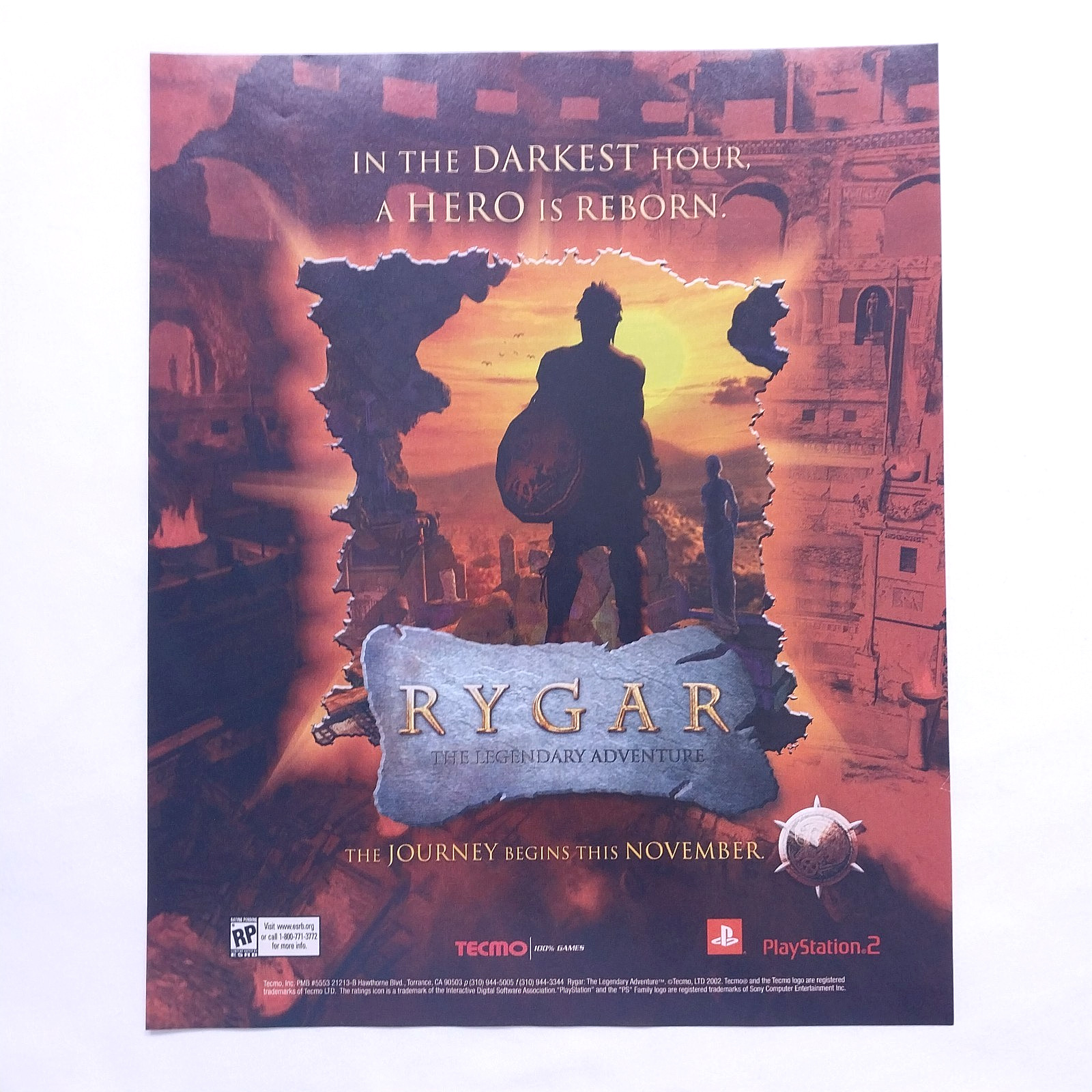 2002 Rygar The Legendary Adventure PS2 Game Promo - Vintage Print Ad Advert Page