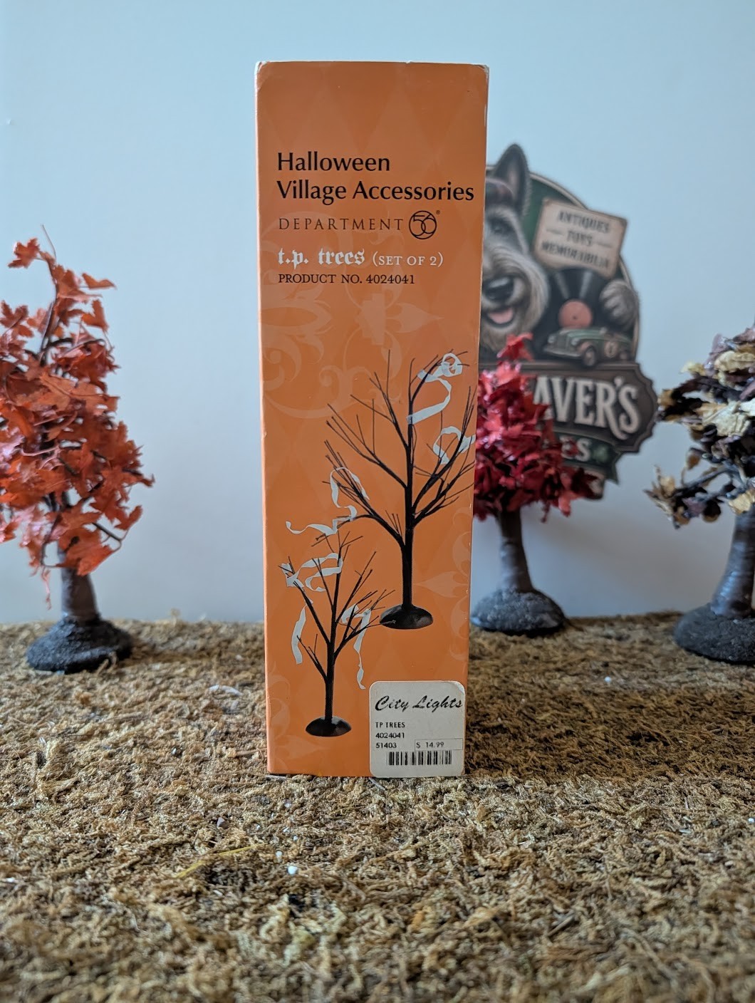 Dept 56 Halloween - Village accessories -T P Trees set of 2 - not perfect Dept 56 Halloween - Village accessories -T P Trees set of 2 - not perfect
