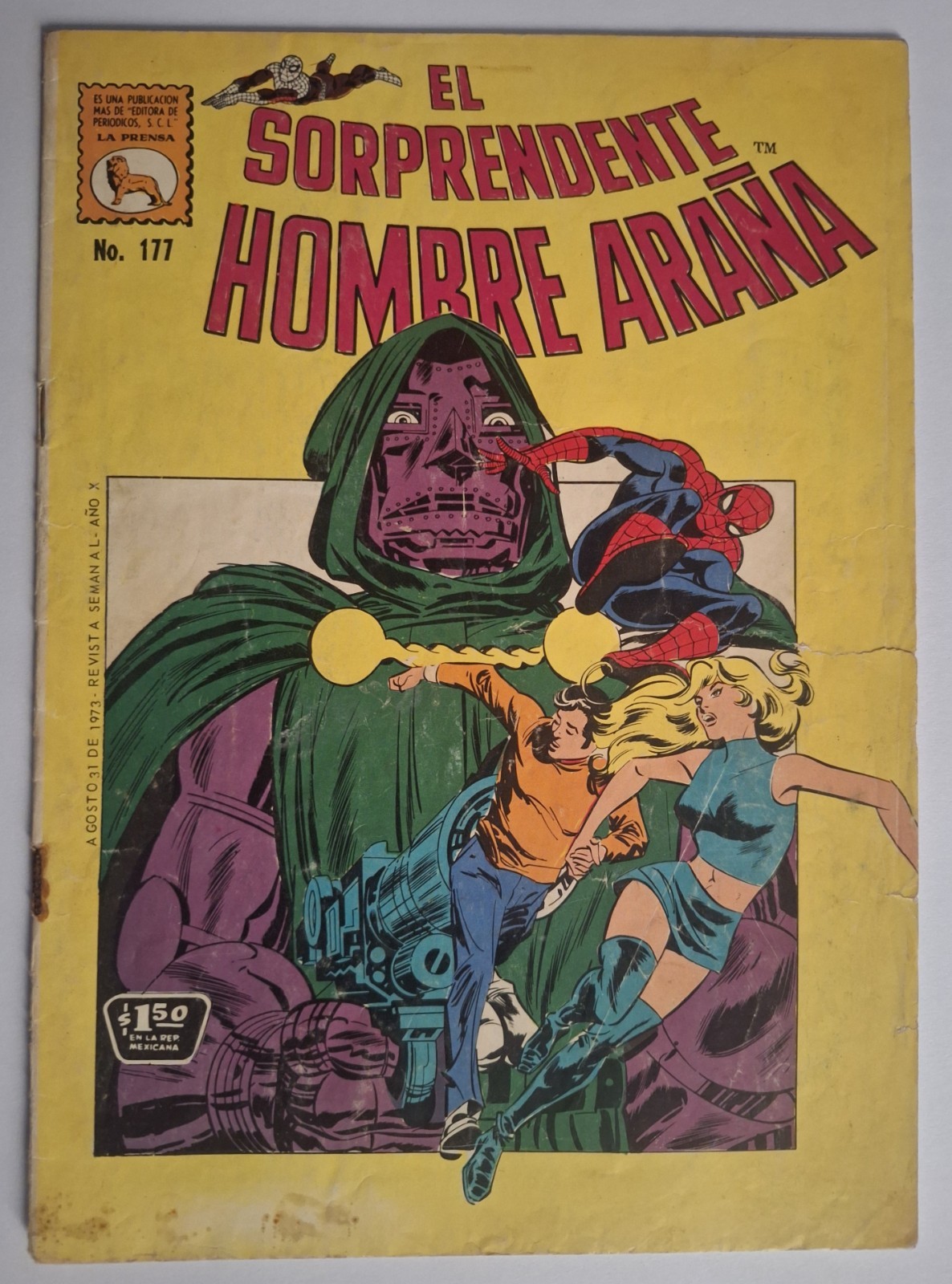ORIGINAL JOSE LUIS DURAN El Hombre Araña #177 NON CANON La Prensa 1973 VERY RARE