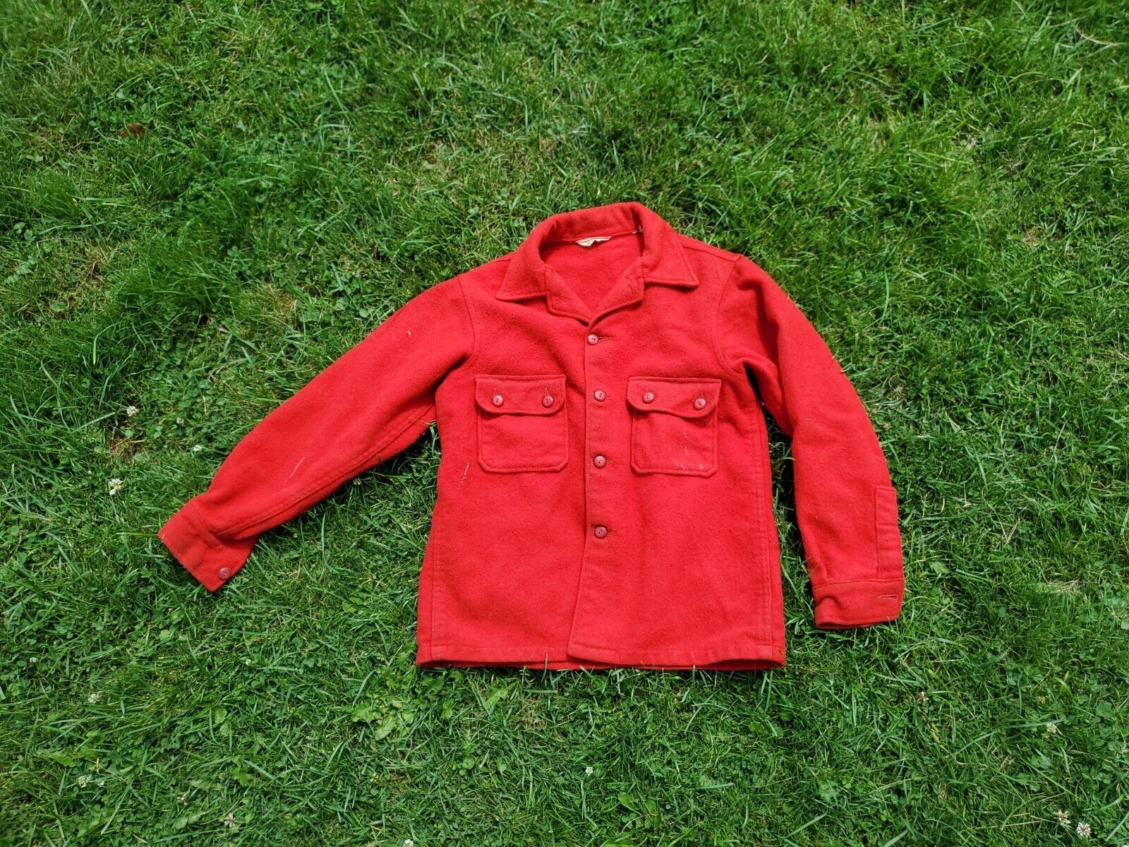 Vintage Boy Scouts of America BSA Red Wool Coat Official Jacket Shirt READ