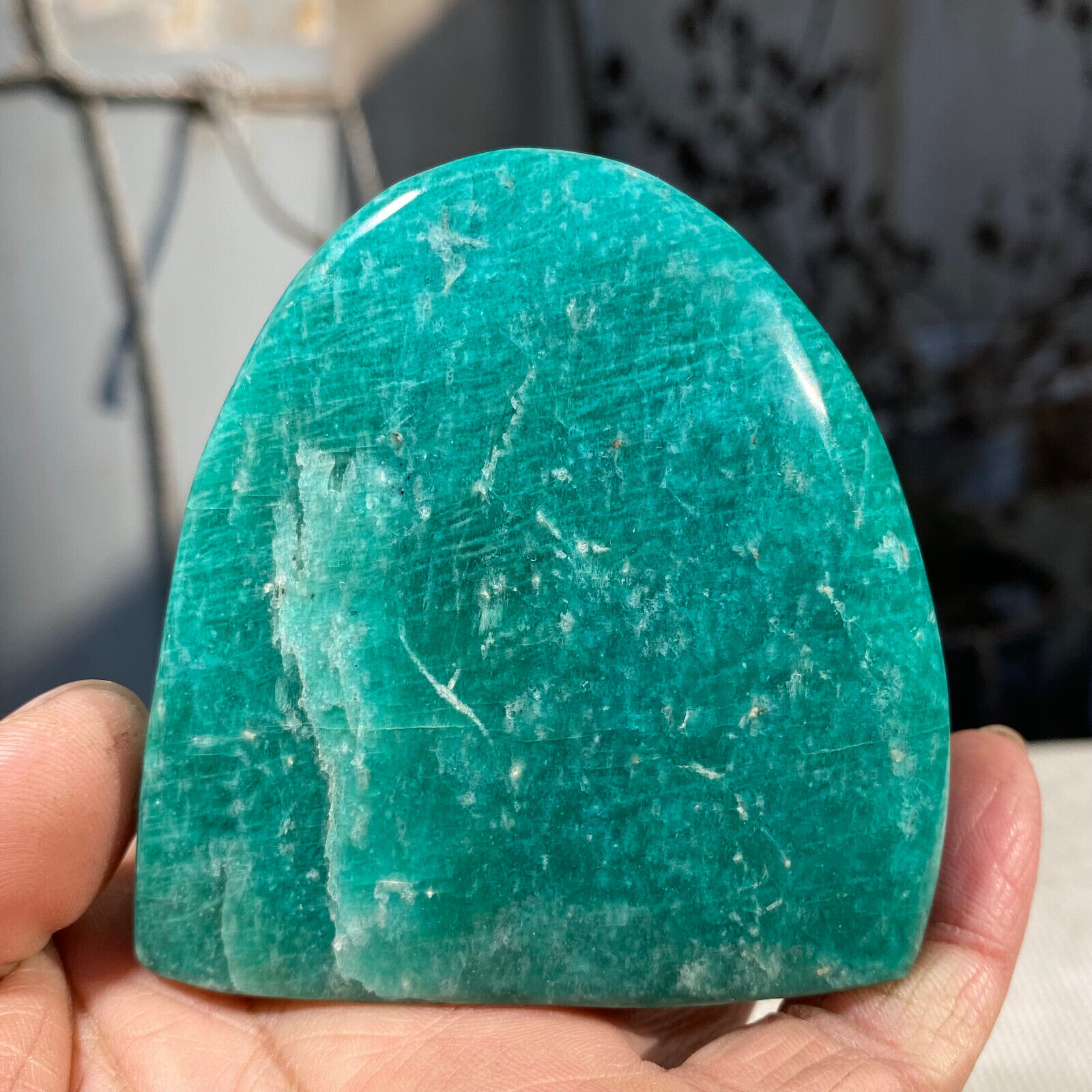 274g Natural Blue Green Starlight Amazonite Crystal Healing Display Specimen