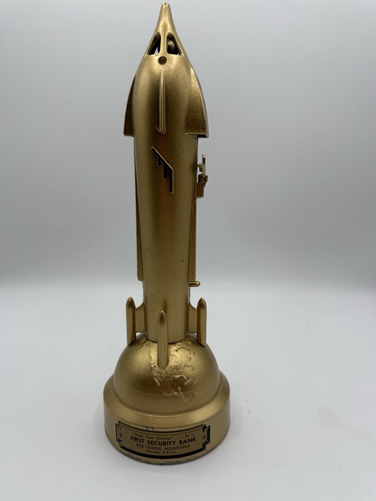 Vintage 50’s/60’s Duro Mold Satellite Bank Space Shuttle Midcentury Coin Bank AR