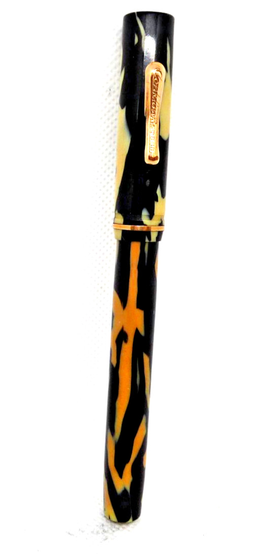 Conklin Vintage Black and White Lever Fill Fountain Pen-flexible fine nib