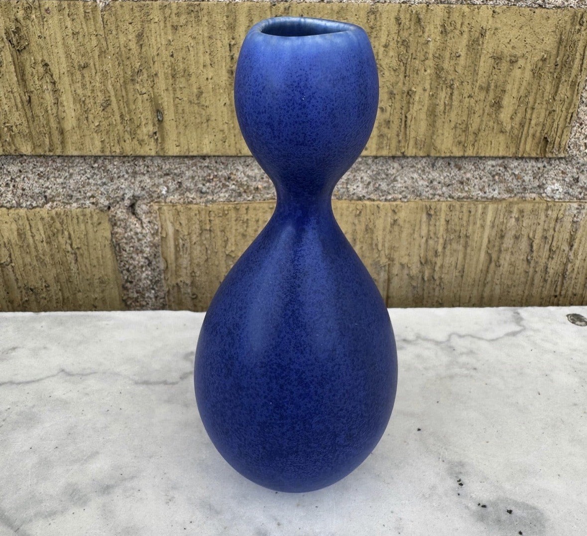 Vintage Stig Lindberg Gustavsberg Vitrin Series Blue Matte Vase McM