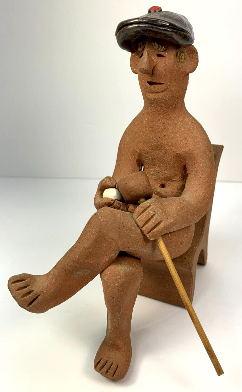 Vintage Louis Rizzo Hollis Nude Golf Player Man Original Art Sculpture Gift Idea