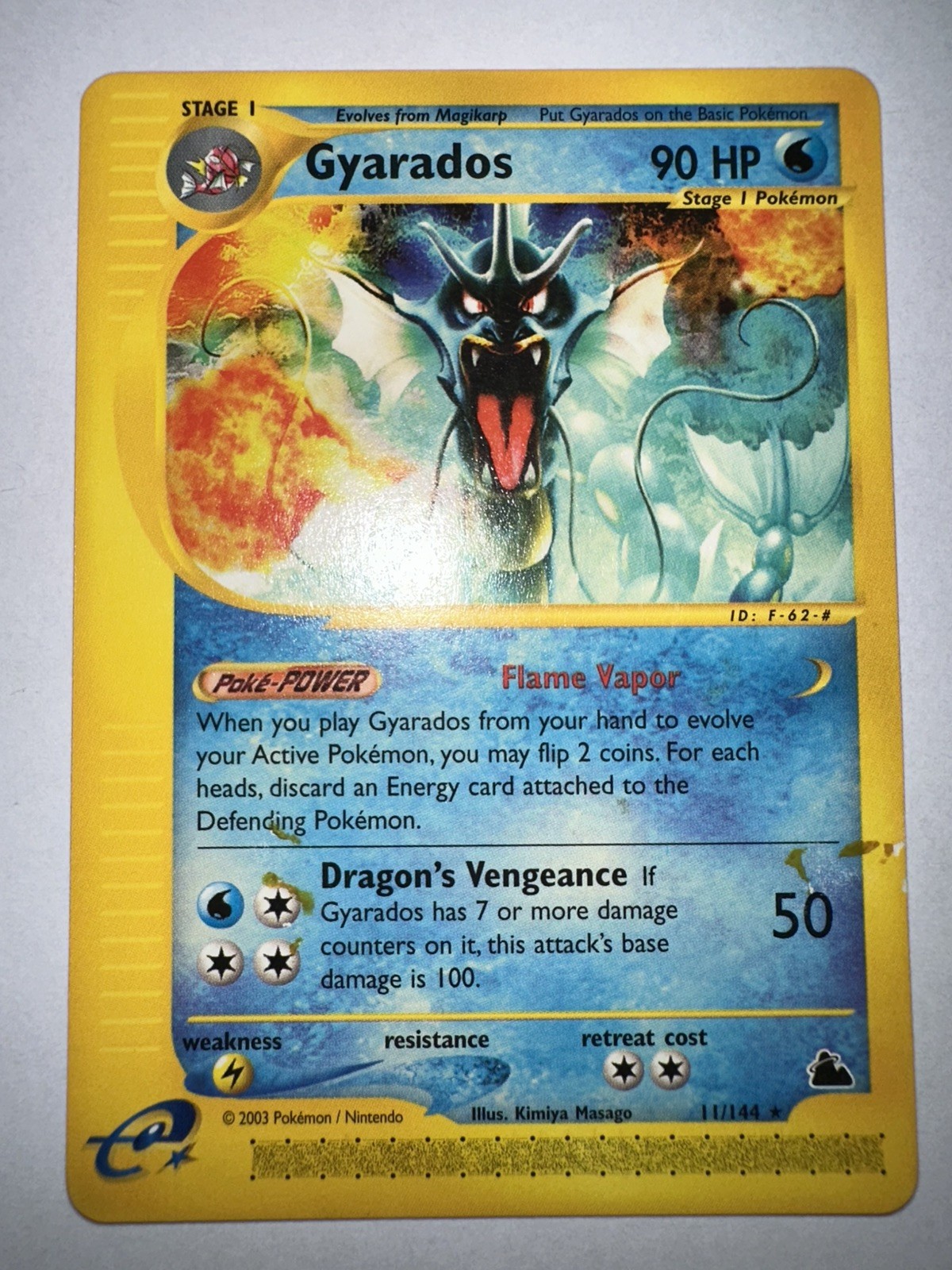 Gyarados 11/144 Skyridge Regular Rare 90 HP English Pokemon TCG 2003