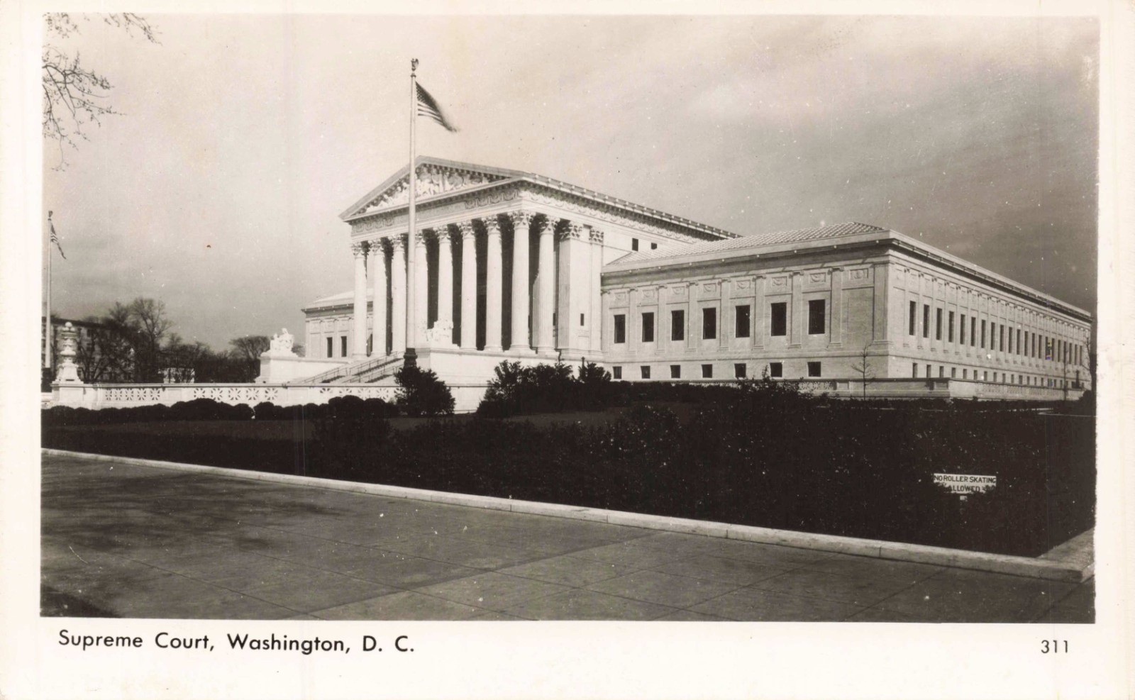 Supreme Court Washington DC No Roller Skating Sign RPPC AL-13