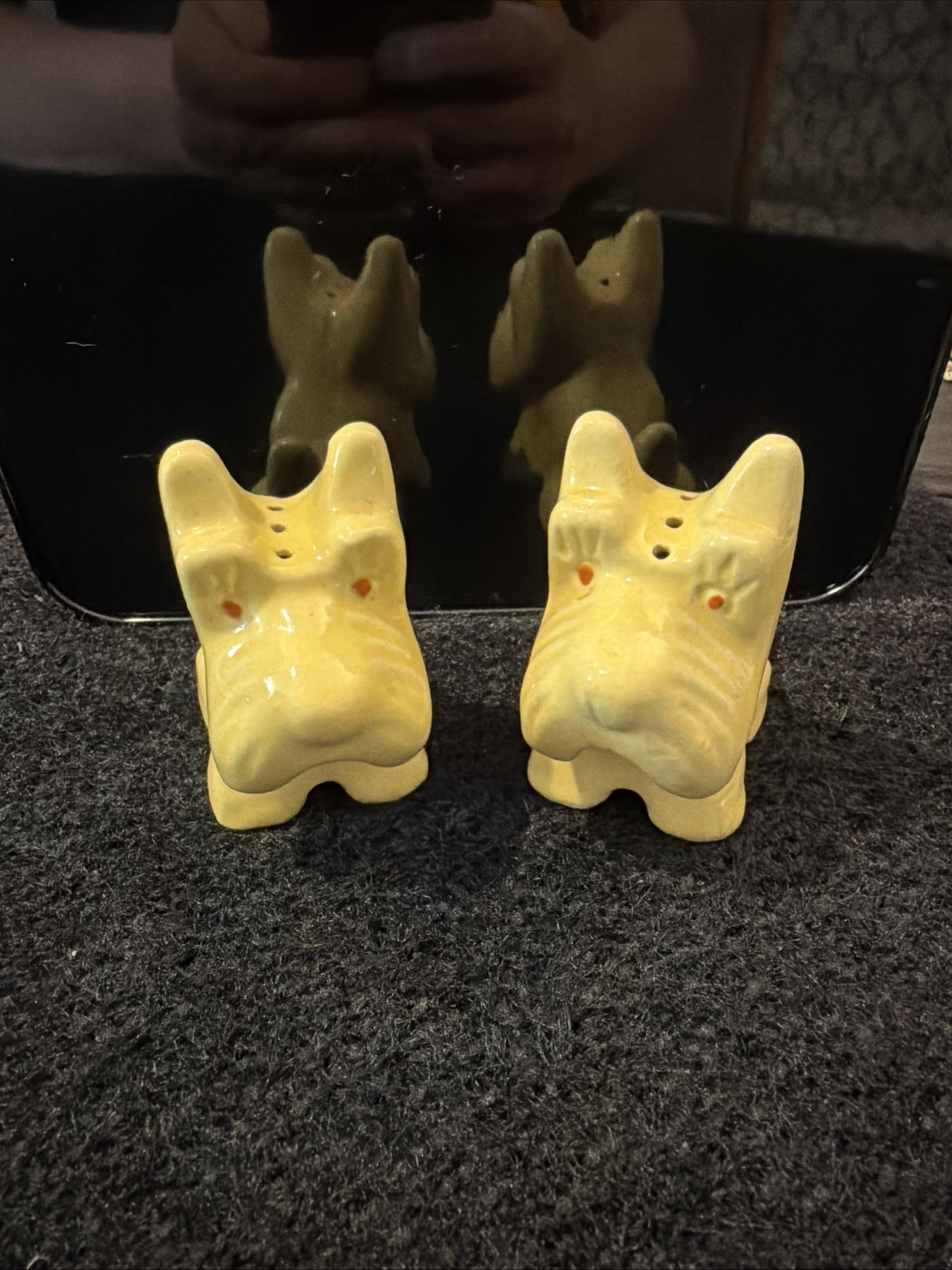 Vintage Scottie Scottish Terrier Dog Salt & Pepper Shakers Japan Porcelain 3” Vintage Scottie Scottish Terrier Dog Salt & Pepper Shakers Japan Porcelain 3”