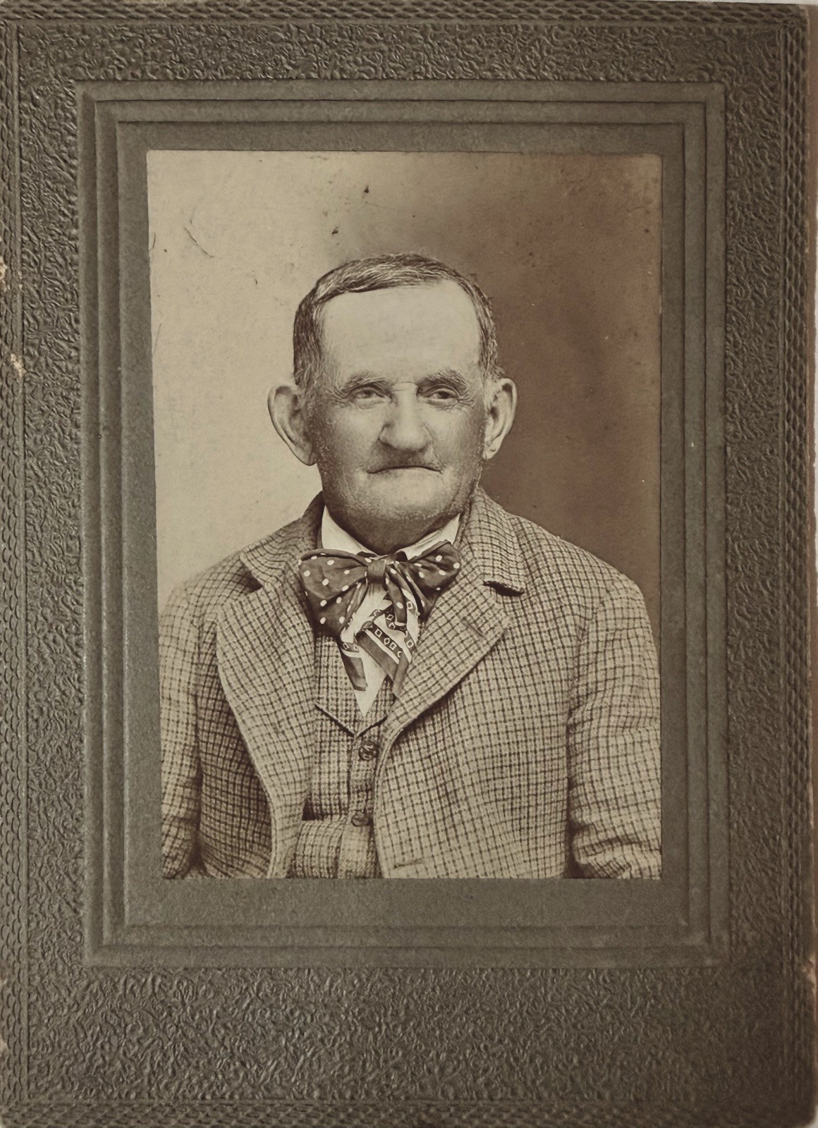 Antique Original Portrait Photograph of Man, Mounted Matted on Cardboard, Signed