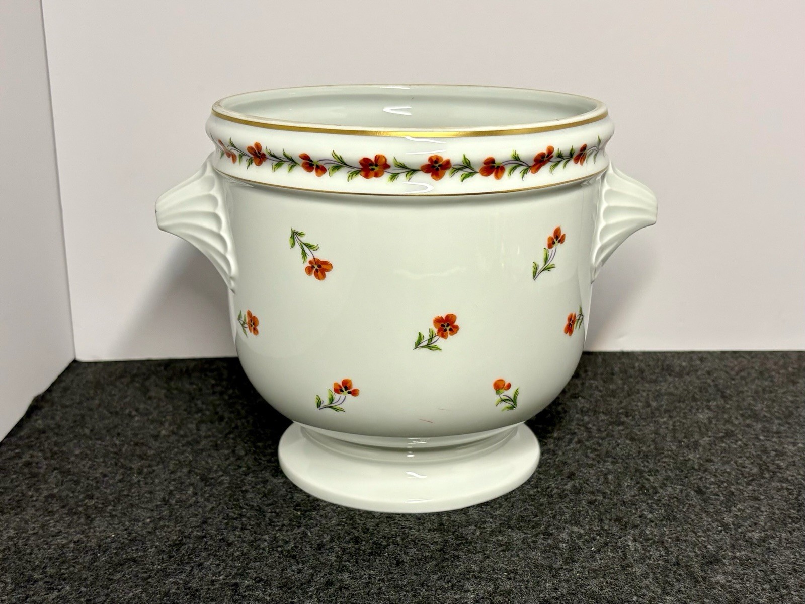 Tiffany & Co. / Limoges France Tiffany Poppies Two Handle Cache Pot 7 in High