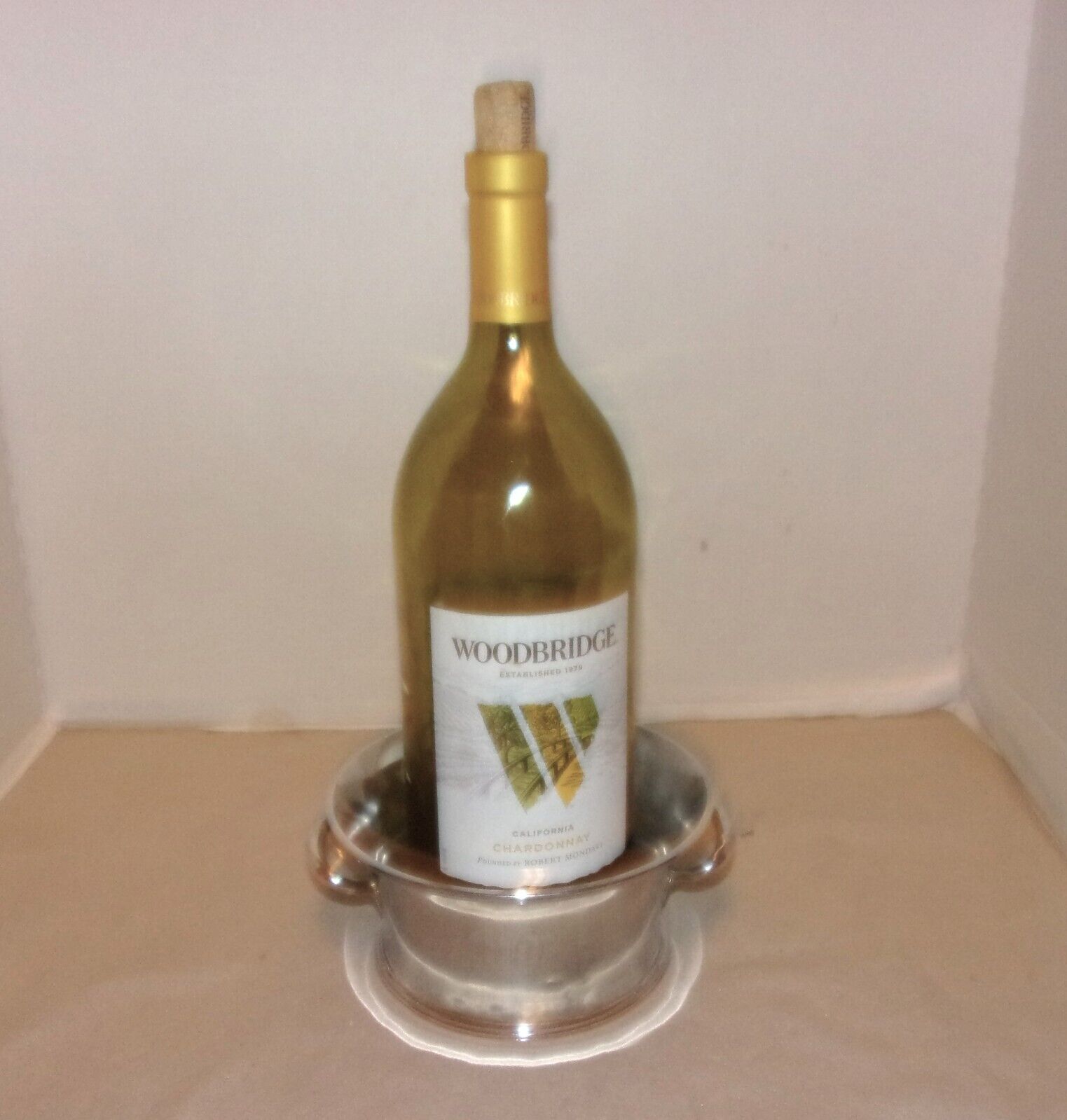 Late 1940's Wilcox Silver Plate Wine/Champagne Coaster w/Sturdy Carrying Handles