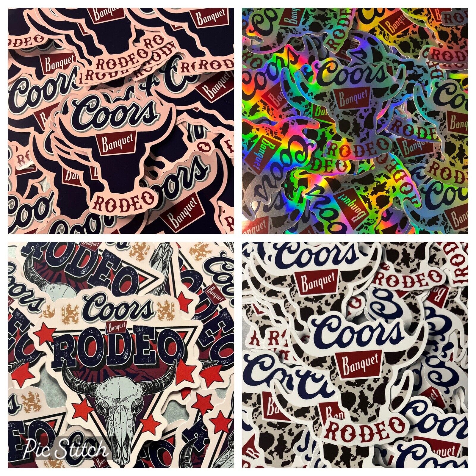 coors banquet Rodeo Cow print Sticker Pack (4 PCs)