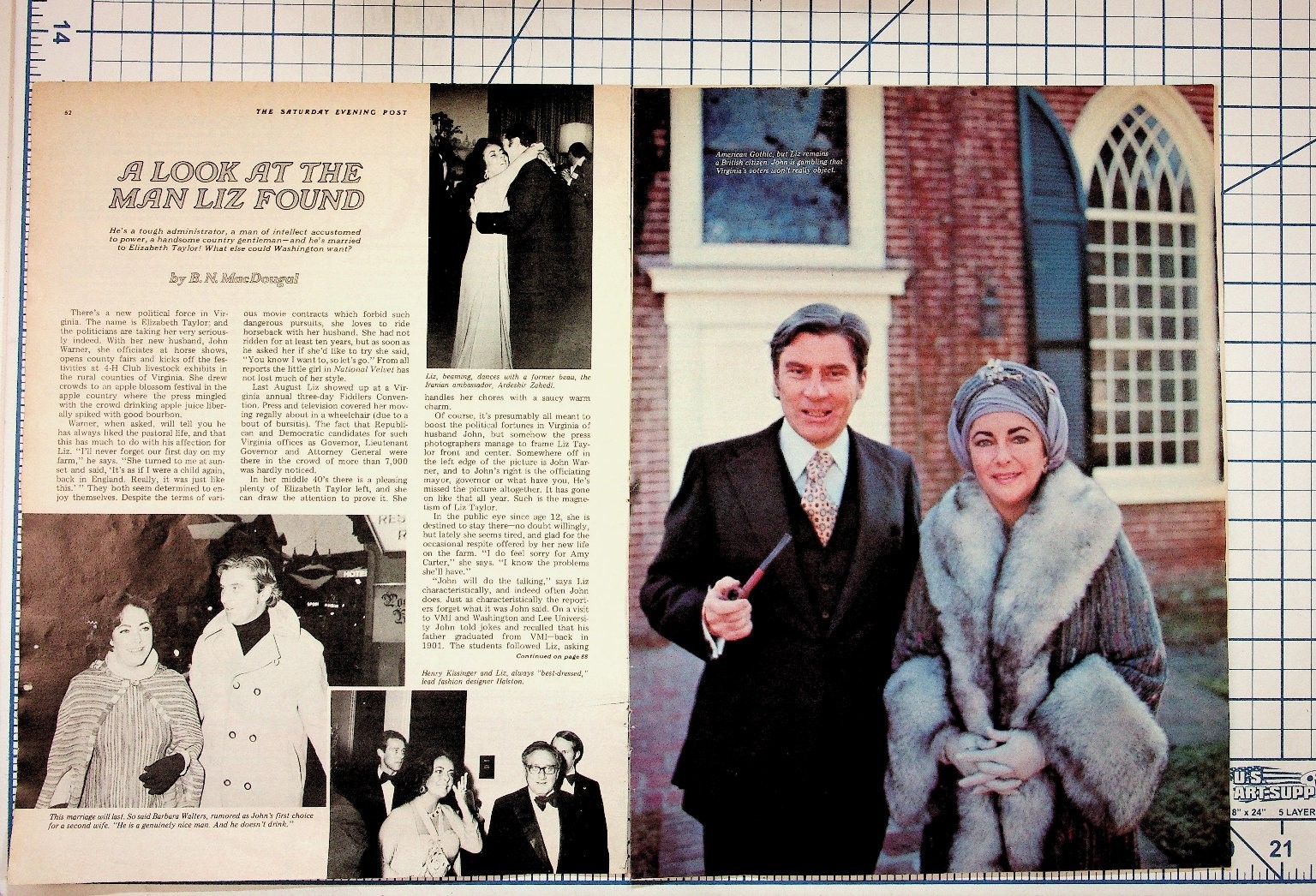1977 Saturday Evening Post John Warner Liz Taylor Article Magazine Page 1977 Saturday Evening Post John Warner Liz Taylor Article Magazine Page