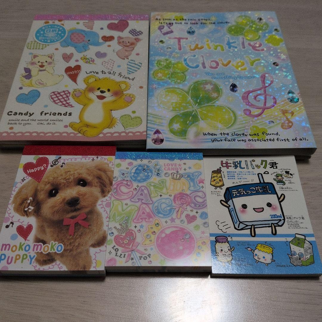 Kawaii Memo Pad Set 5 pcs Notepad Fancy Heisei Retro Japanese Stationery