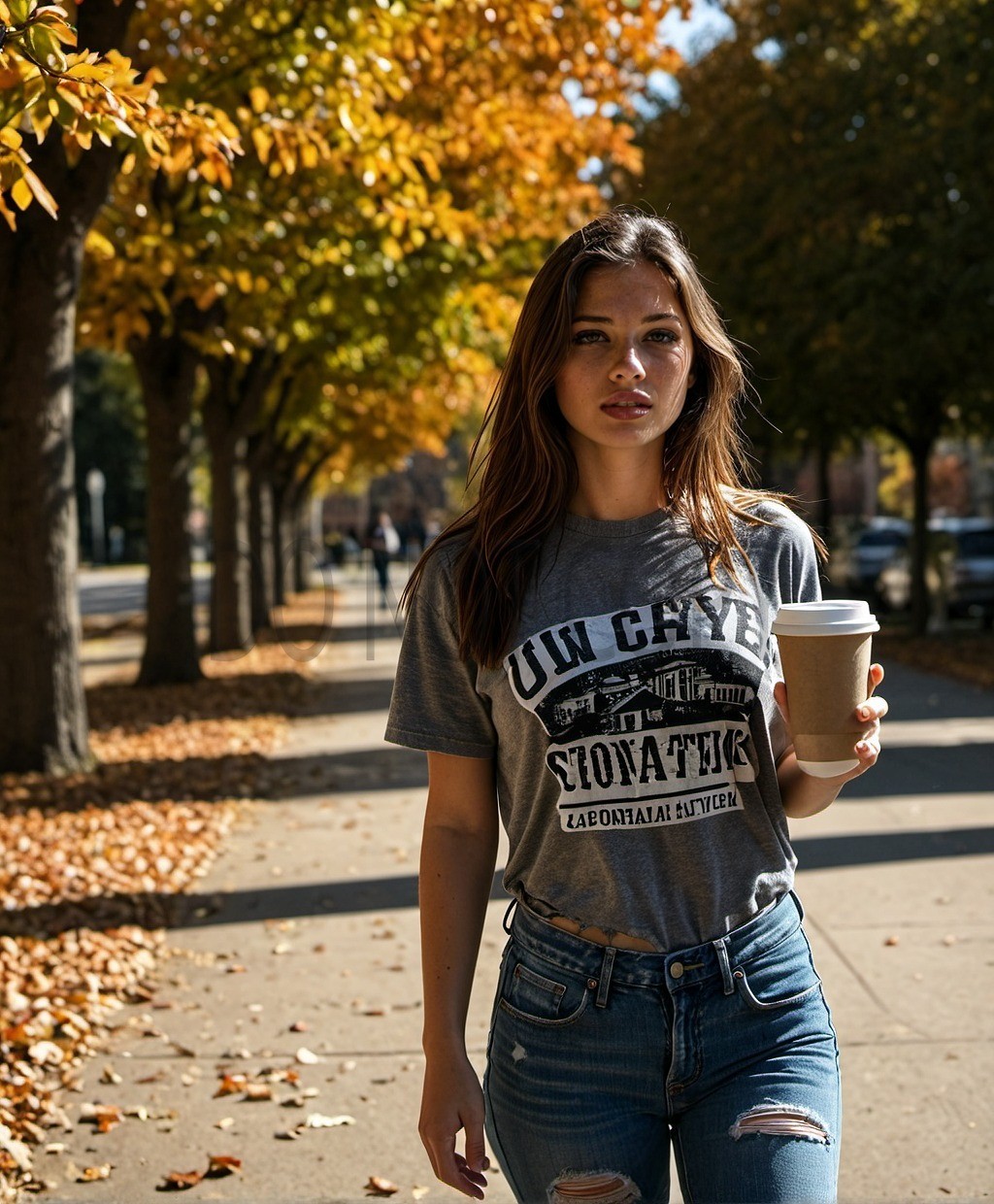 Gorgeous Cute Sexy College Co-Ed Woman 8X10 AI Generated Print