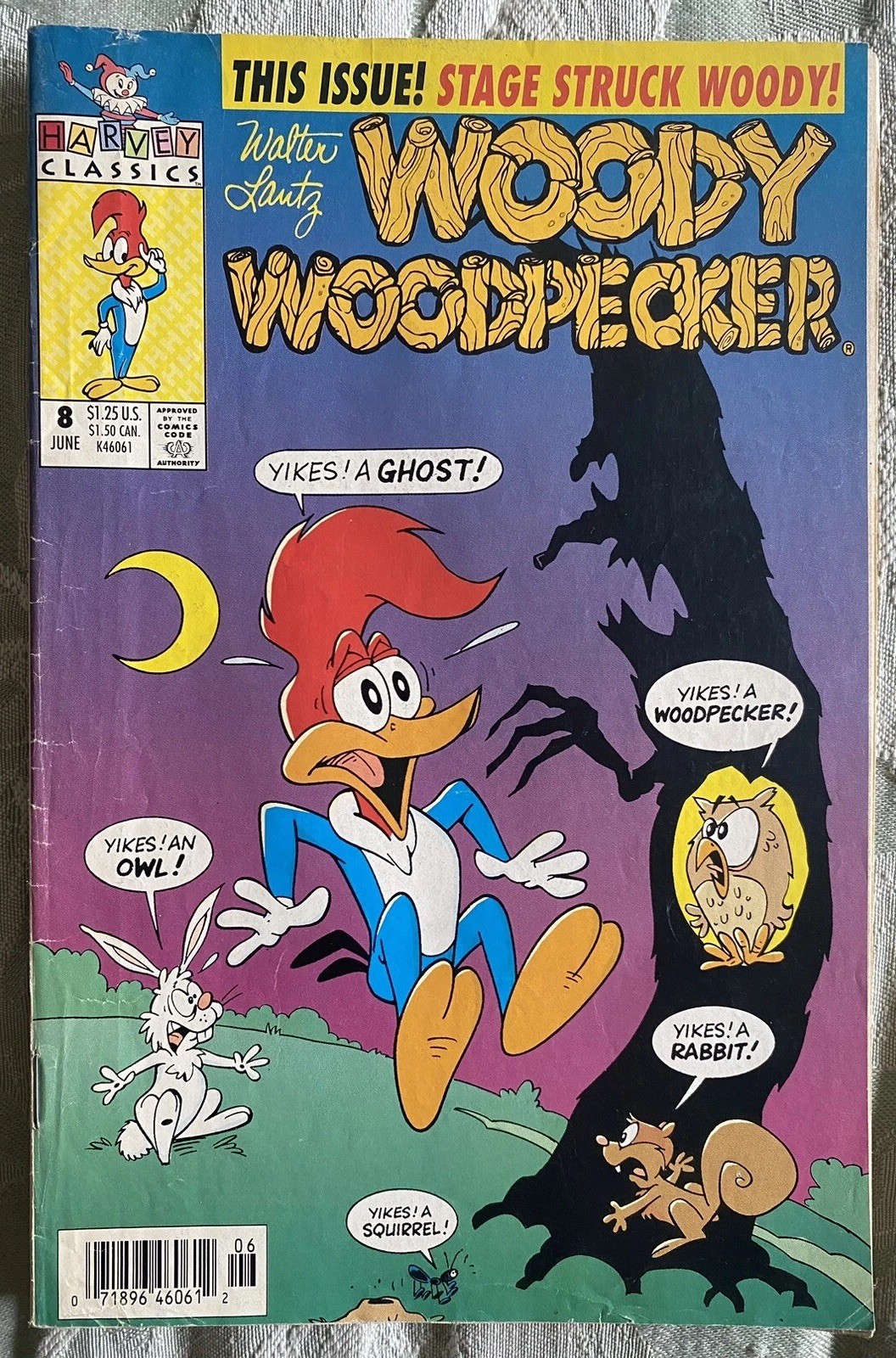 Vintage Woody Woodpecker 8 June 1993 Harvey Classics Comic Book Marbles Ad Good
