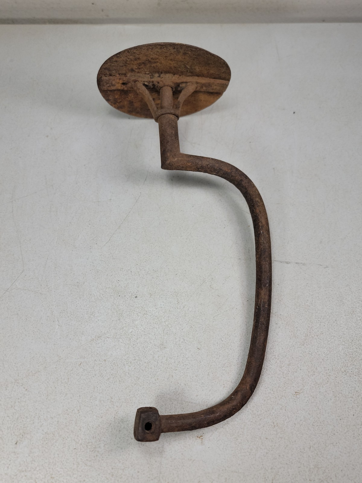 Early Primitive Antique Bit Brace Hand Drill With Caged Head