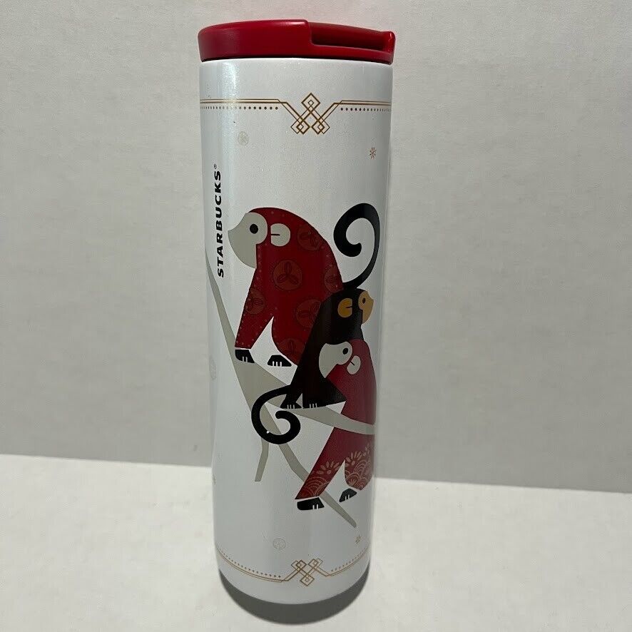 2016 Starbucks Chinese New Year Of The Monkey Travel Tumbler Lunar Zodiac Cup