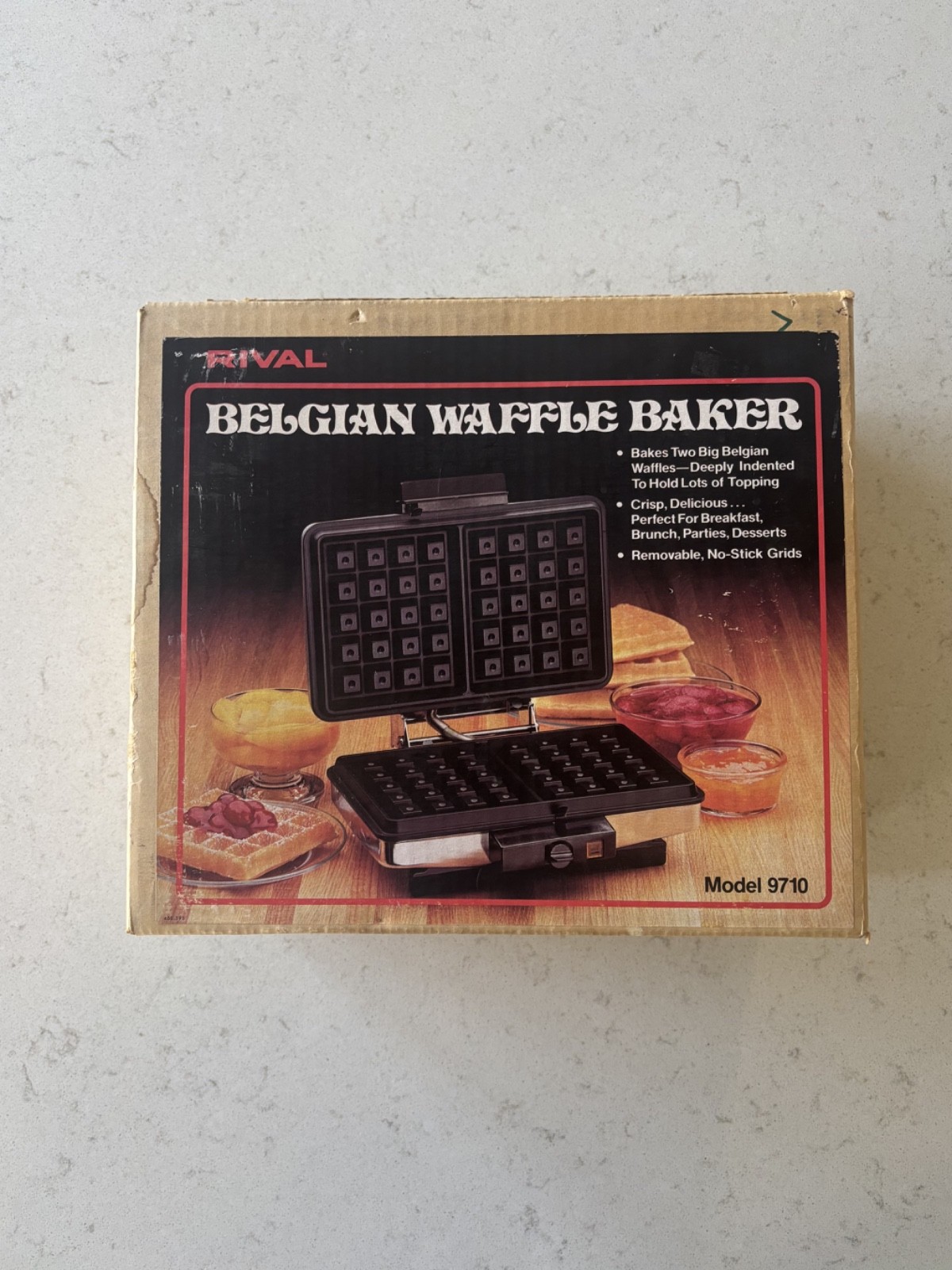 Vintage Rival 9710 Belgian Waffle Baker New Old Stock Open Box Unused