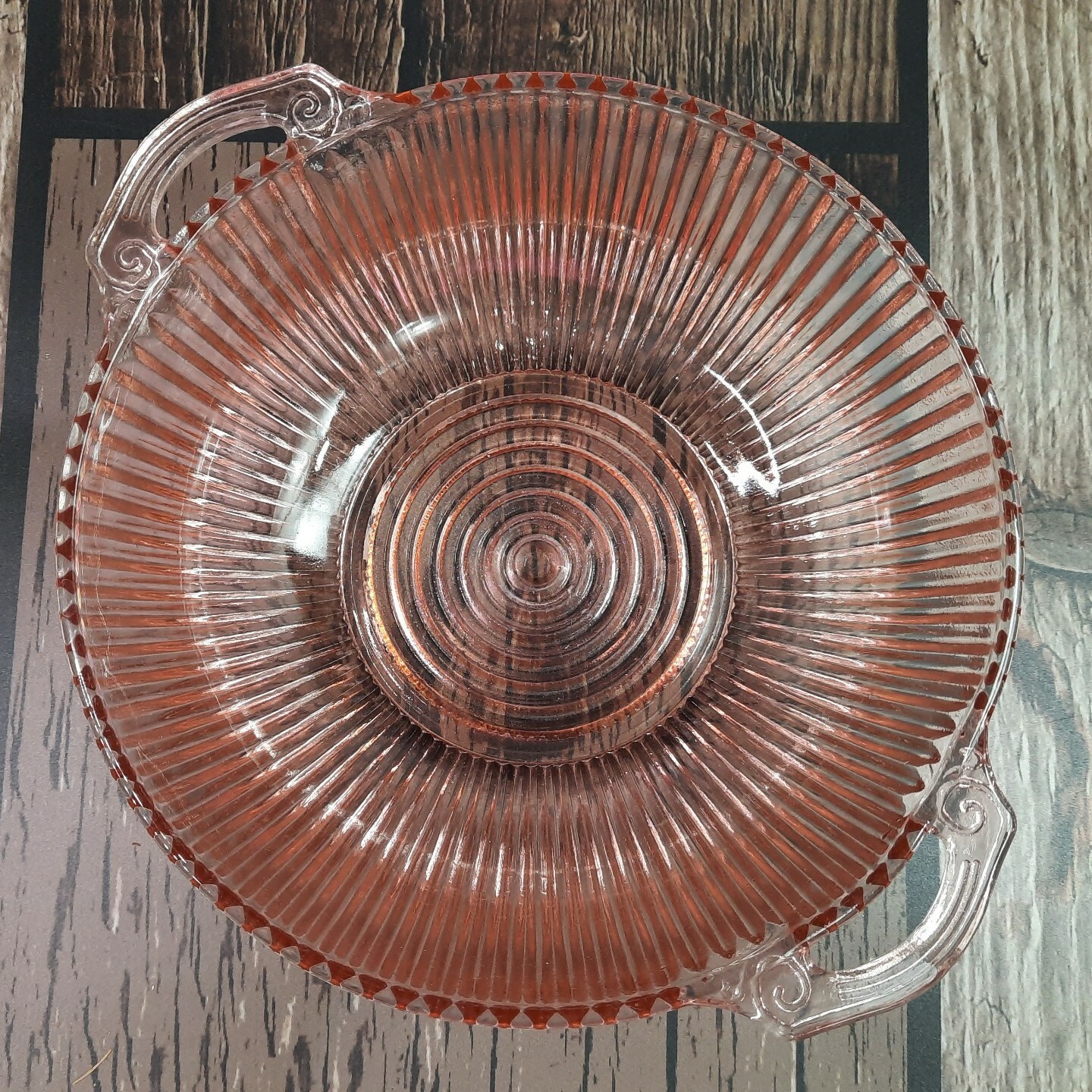 VTG Anchor Hocking QUEEN MARY Pink Depression Glass 9.5