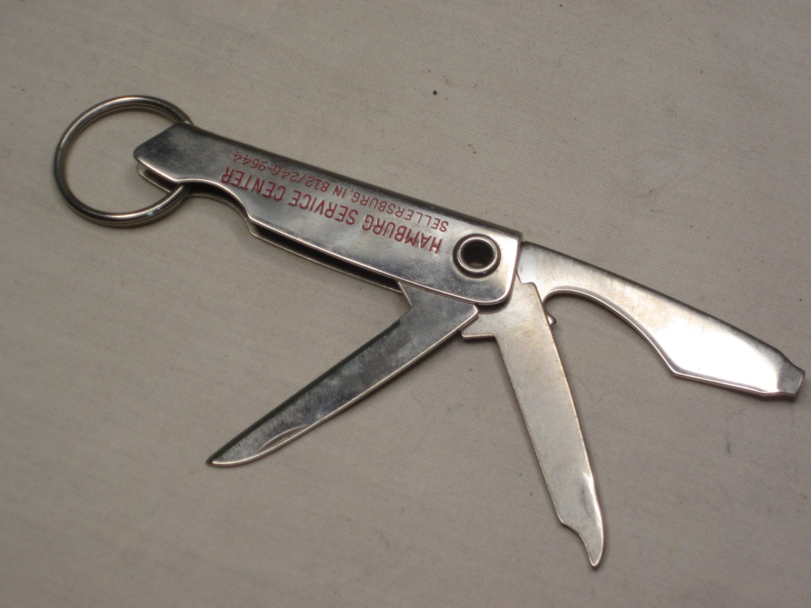 vintage folding knife file opener HAMBURG SERVICE SONORA promo key chain FOB