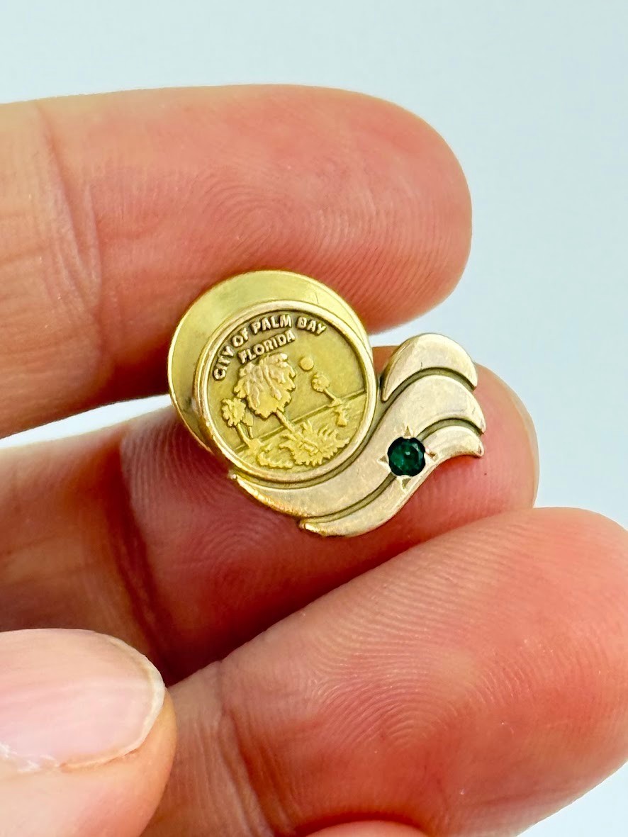City Palm Bay FL Florida 1/10 10K Gold Filled CTO Pin Brevard County Space Coast