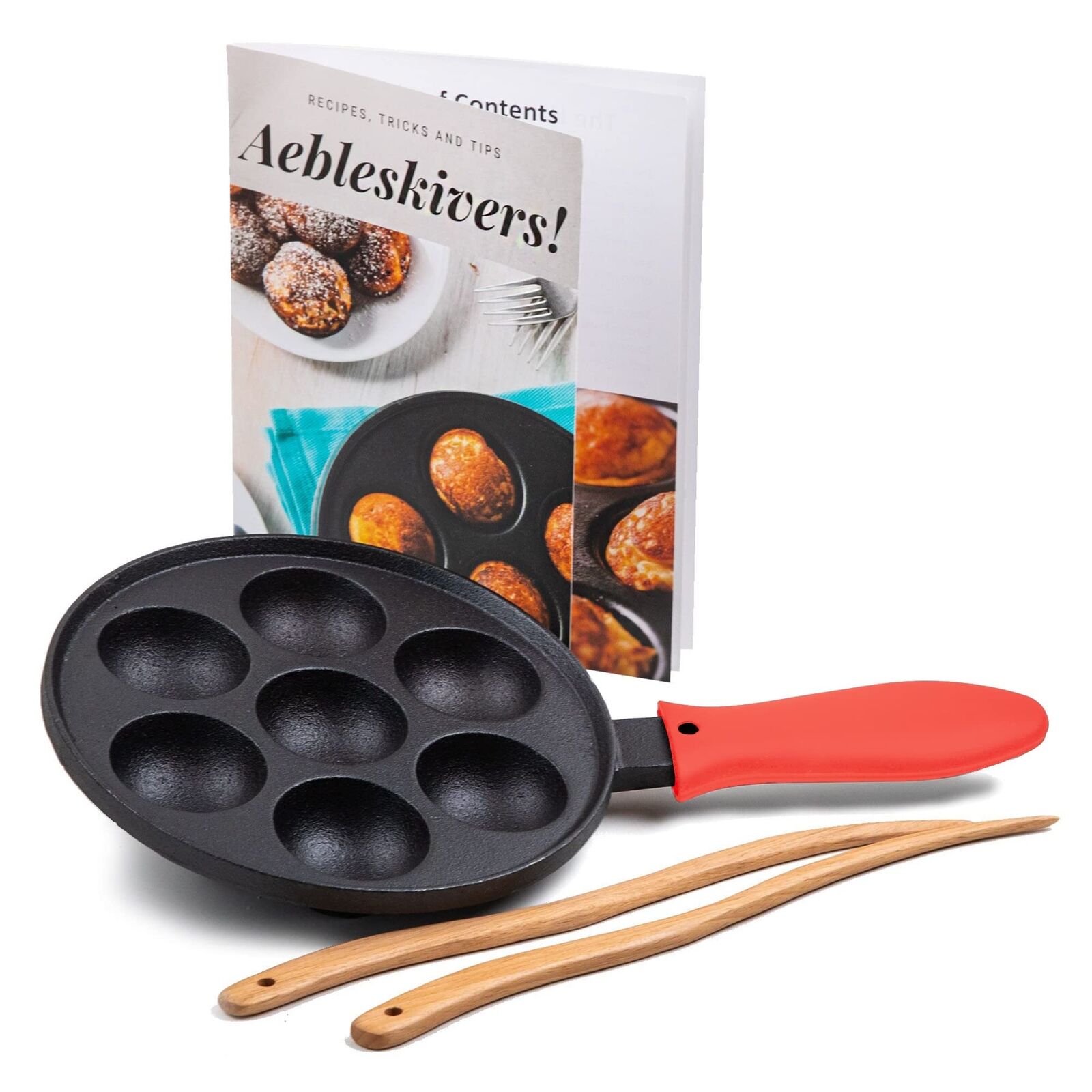 Cast Iron Aebleskiver Pan/Ebelskiver Pan/Ideal for Mini Pancake Mold Cake Pop...
