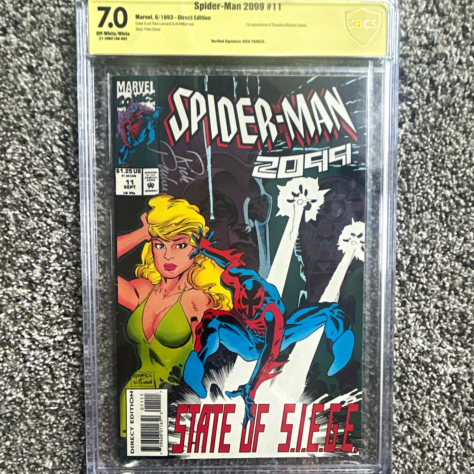 Marvel Spider-Man 2099 #11 (1993) State of S.I.E.G.E. CBCS 7.0 Verified Sig