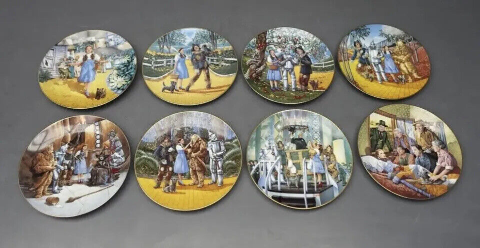 Set of 8 Knowles Wizard of Oz Limited Edition Plates Rudy Laslo W/ Ruby Slippers