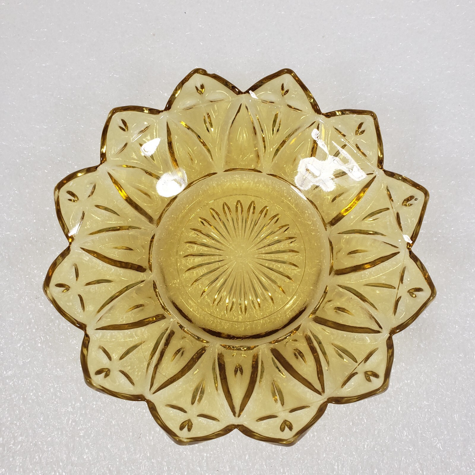Amber Glass Trinket Candy Treat Dish Tray Design Decor