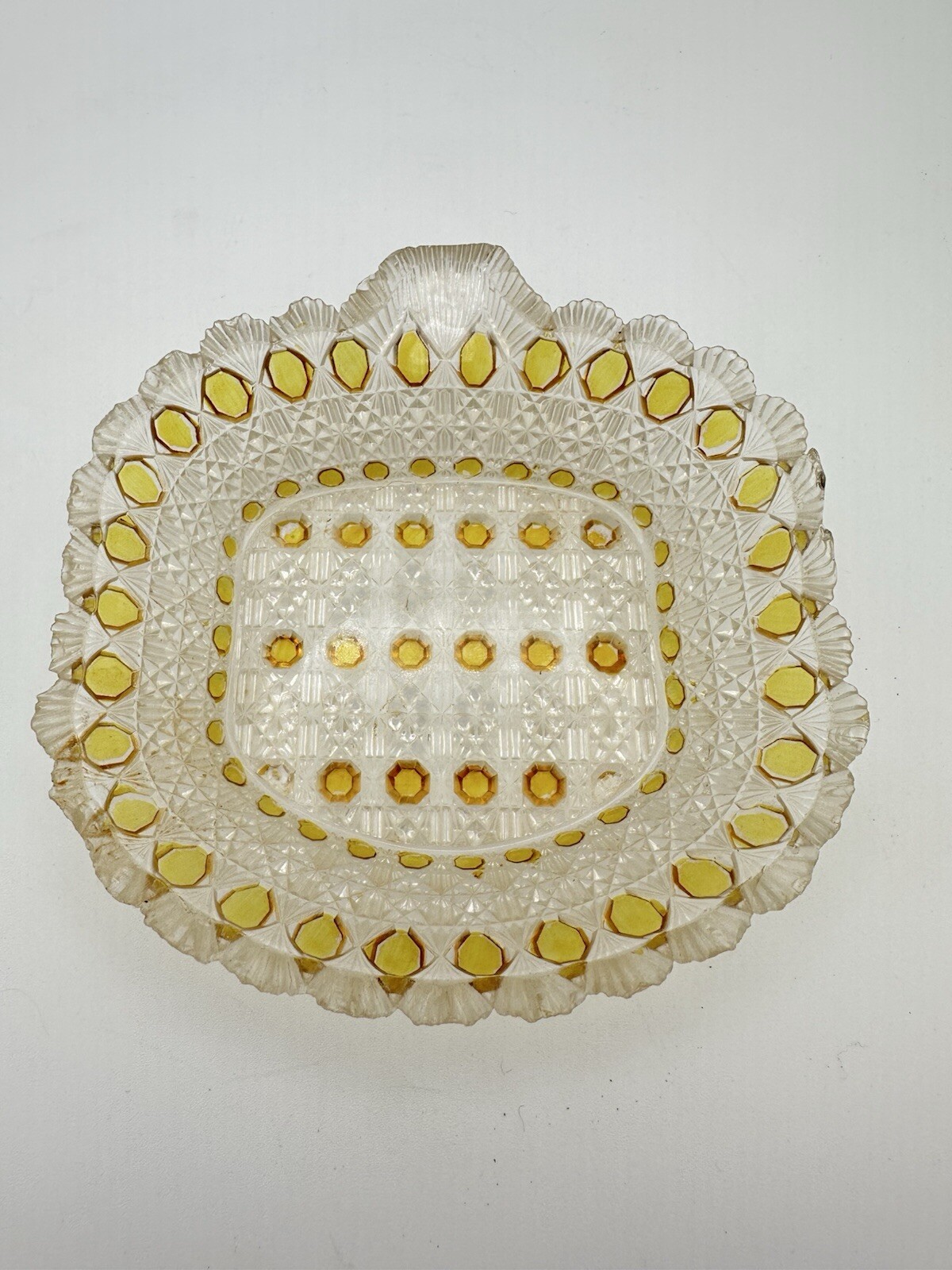 King Son & Co. EAPG 1885 Amber Butter Pat Dish • RARE