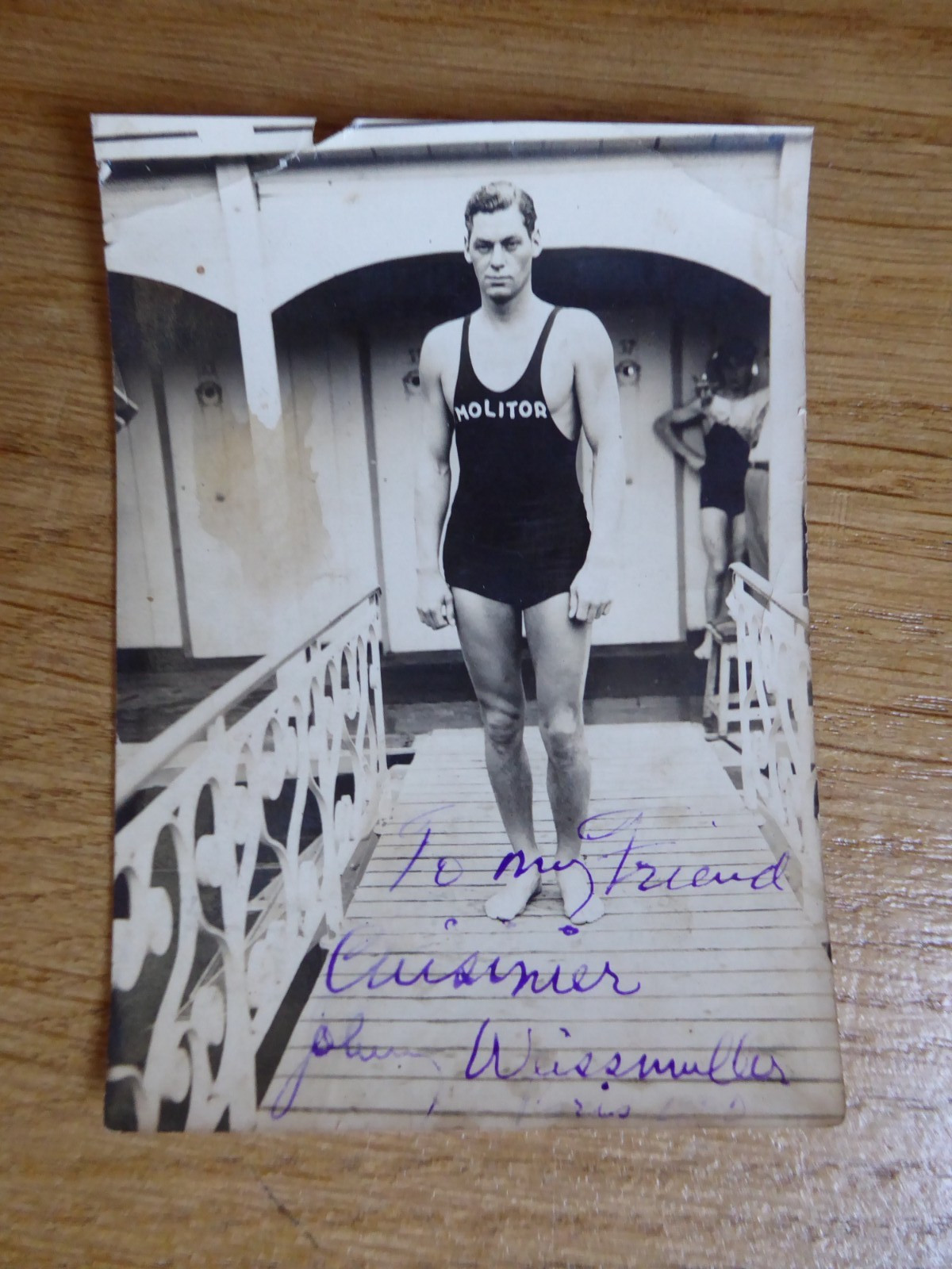 Johnny Weissmuller, Autograph/Autograph, Film, Tarzan, Acting, Paris 1924 Olympics Johnny Weissmuller, Autograph/Autograph, Film, Tarzan, Acting, Paris 1924 Olympics