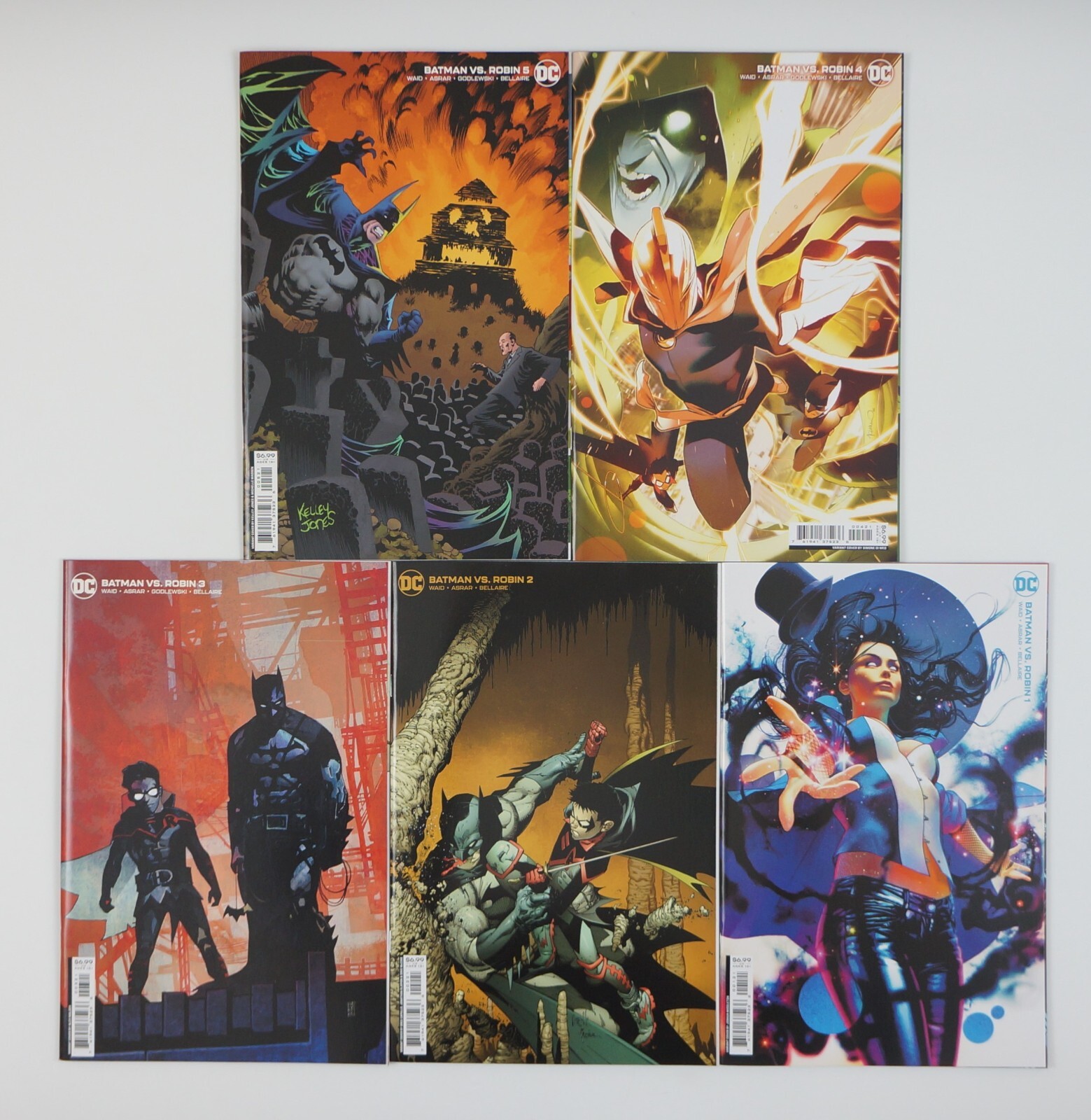 Batman vs Robin #1-5 VF/NM complete series DC Damian Wayne - cardstock variants Batman vs Robin #1-5 VF/NM complete series DC Damian Wayne - cardstock variants