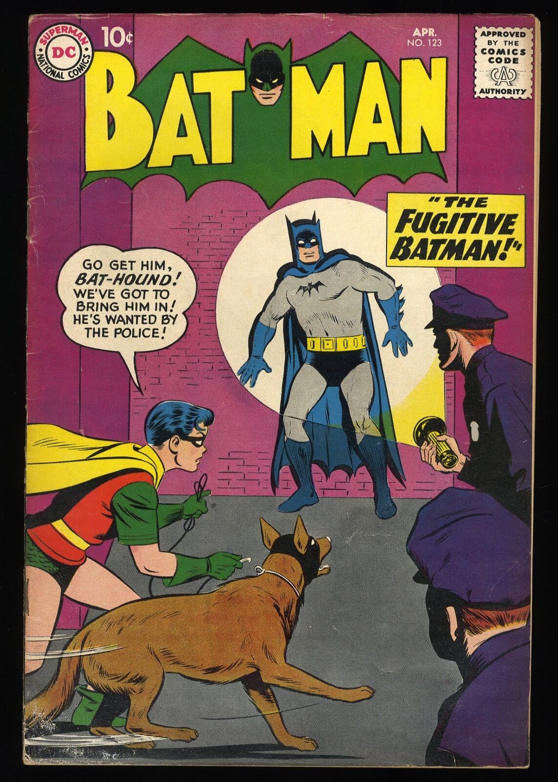 Batman #123 VG/FN 5.0 Bat-Hound Ad for Brave and the Bold #23 DC Comics 1959