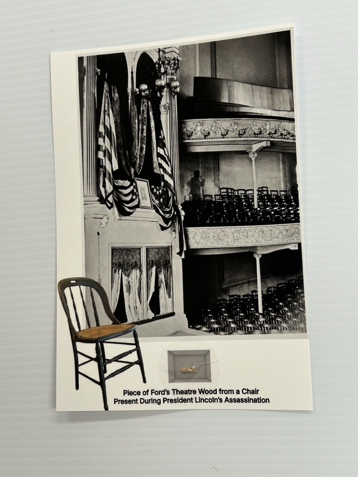 Abraham Lincoln Wood Piece Chair of Ford’s Theatre Relic Piece President USA Abraham Lincoln Wood Piece Chair of Ford’s Theatre Relic Piece President USA