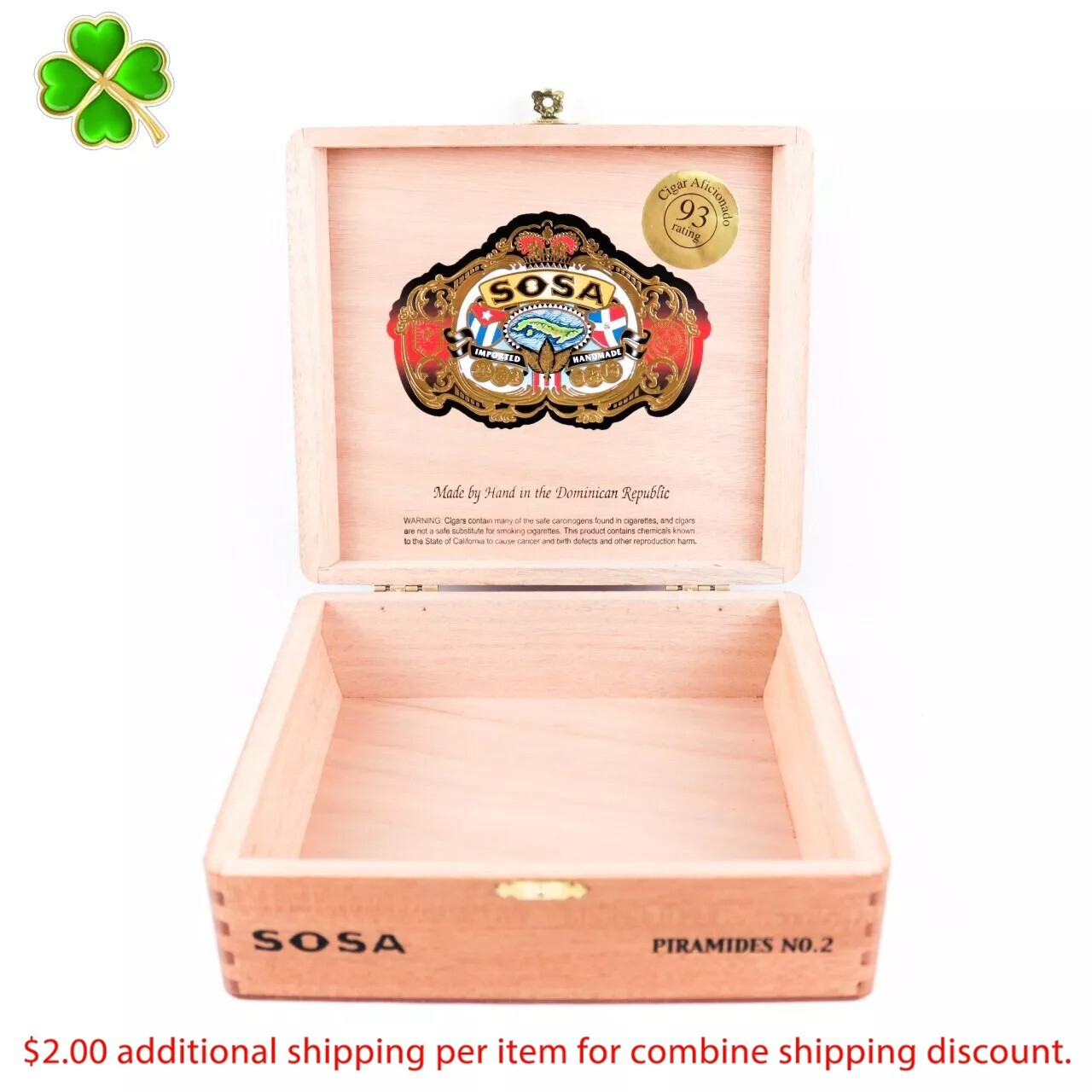Sosa Piramides No. 1 Empty Wood Cigar Box 7.75\